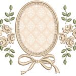 Moldura e Entremeio Floral em  Ponto Cheio