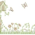 Jardim com Casa de Passarinho - Rippled