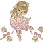 Bailarina com Laços e Rosas - Rippled