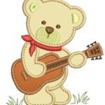 Urso Segurando Violão - Aplique