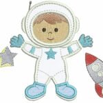 Menino Astronauta no Espaço - Aplique
