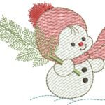 Boneco de Neve Segurando Pinheiro - Rippled