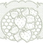 Morangos com Richelieu E Moldura com Crivo