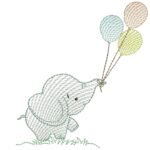 Elefante Segurando Balões - Rippled