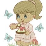 menina Sentada Comendo Pudim - Rippled