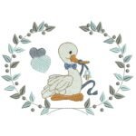 Cegonha e Chupeta Moldura Menino - Pontos Leves.