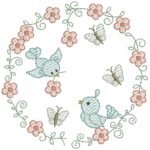 Passarinhos e Floral Circular