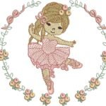 Bailarina Guirlanda com Laços e Rosas - Rippled