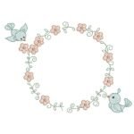 Floral Circular e Passarinhos