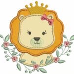 Leoa Real no Ramo com Rosas -Aplique