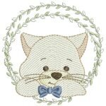 Gatinho na Moldura de Folhas - Pontos Leves