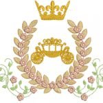 Floral com Louros e Carruagem em Ponto Cheio