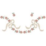 Floral de Rosas R57 e Laços em Pontos Leves