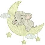 Elefante Dormindo na Lua - Rippled