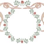 Floral de Rosas em Ponto Cheio  e Laço em Pontos Leves