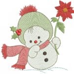 Boneco de Neve Segurando Flor de Natal - Rippled