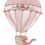 Balão com Laço e Flores - Rippled