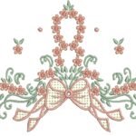 Laço Floral E Crivo com Ponto Cheio