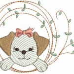 Cachorrinha na Moldura de Folhas - Rippled