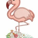 Flamingo no Hibisco - Aplique