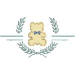 Urso Aplique com Ramo