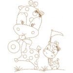 Girafa e Filhote  - Ponto Corrido