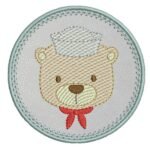 Urso Marinheiro e Moldura Aplique - Pontos Leves