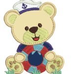Urso Marinheiro Segurando Bóia - Aplique
