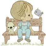 Menino Banco Cute - Pontos Leves