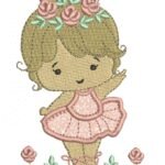 Bailarina com Rosas - Aplique