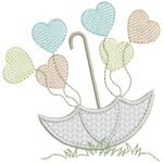 Sombrinha em Aplique com Corações