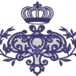 Ramo de Folhas Arabesco com Coroa e Crivo