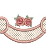 Barrado COM e SEM EMENDA com Rosas e Laços - Ponto Cheio com Crivo