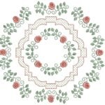 Floral de Rosas com Detalhe Ponto Cheio