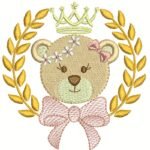 Ursa Coroa de Louros e Laço - Ponto Cheio