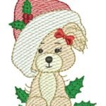 Cachorrinha com Gorro de Natal - Rippled