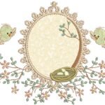 Passarinho e Floral em Ponto Cheio
