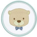Urso Rippled na Moldura Aplique