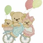 Família de 3 Ursos na Bicicleta - Rippled