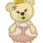 Ursa Princesa com Coroa - Aplique