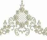 Ramo com Flores e Moldura em Crivo Cor única