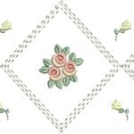 Barrado Losango com Mini-Rosas e Tulipas - COM EMENDA