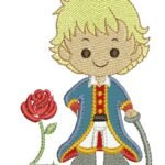 Menino Principe com Rosa e Espada - Aplique