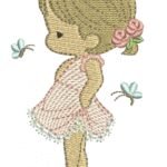 Menina Cute e Borboletas- Rippled
