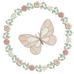 Borboleta e Floral Circular