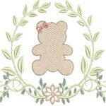 Ursa com Louro Floral em Ponto Cheio