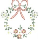 Floral com Laço e Margaridas em Ponto Cheio