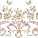 Ramo de Rosas com laco e Arabescos em Rippled - Cor Única