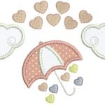 Nuvens com Sombrinha Chuva de Amor - Aplique