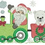 Trem natalino com Papai Noel e Ursinho - Rippled